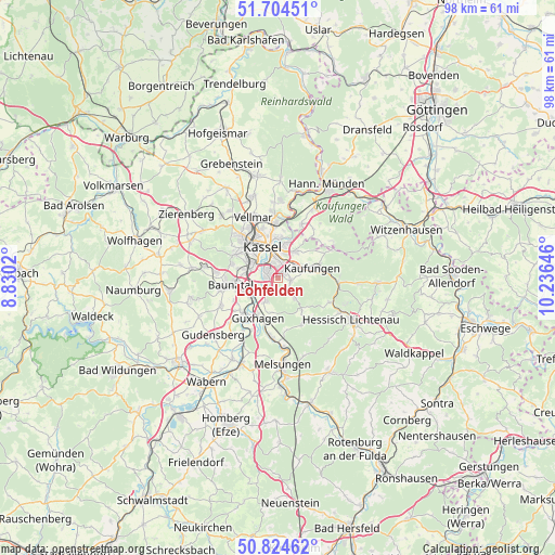 Lohfelden on map