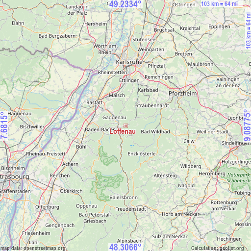 Loffenau on map
