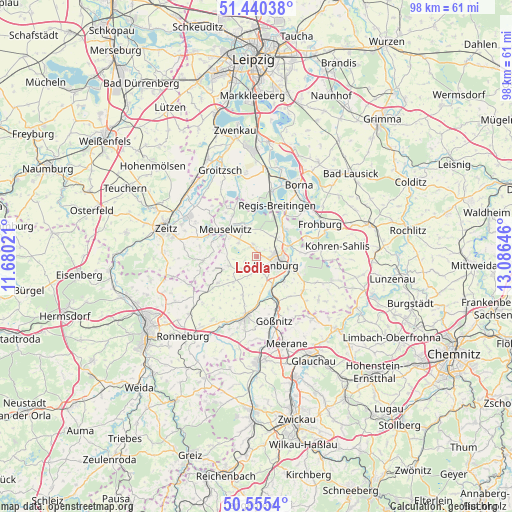 Lödla on map