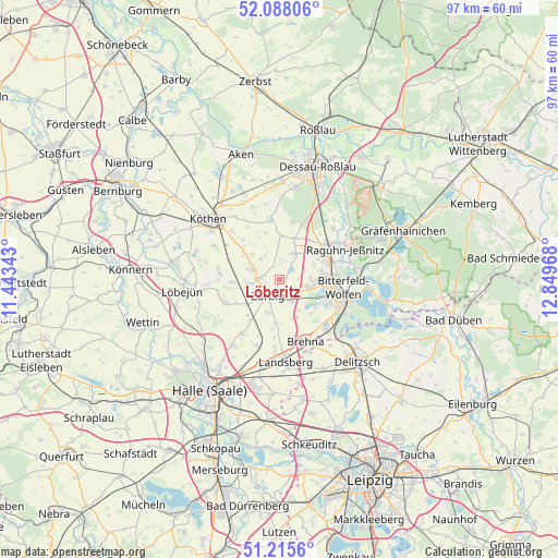 Löberitz on map