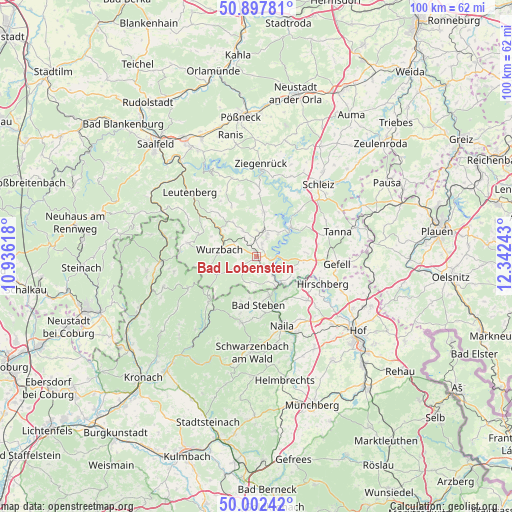 Bad Lobenstein on map