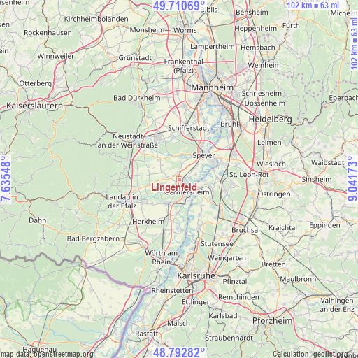 Lingenfeld on map