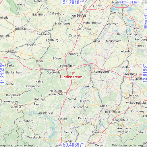 Lindenkreuz on map