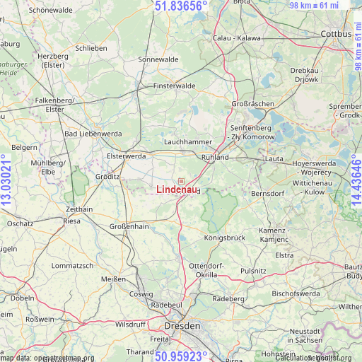 Lindenau on map