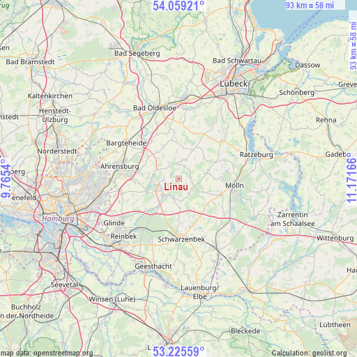 Linau on map