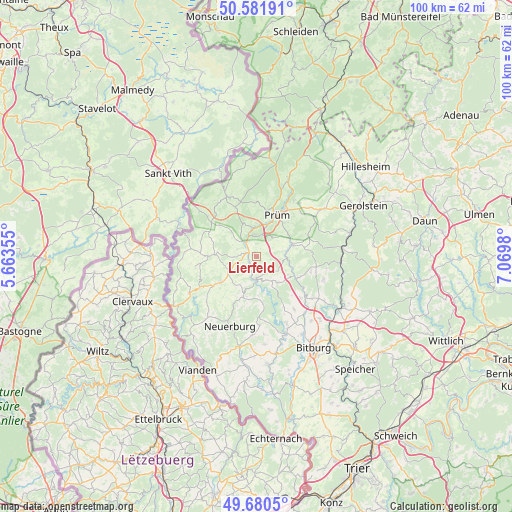 Lierfeld on map