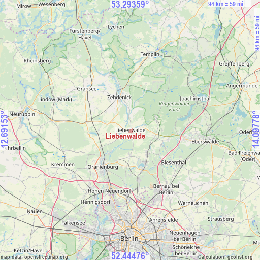 Liebenwalde on map