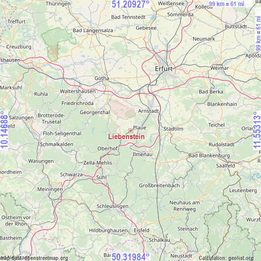 Liebenstein on map