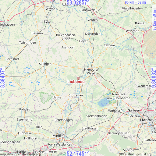 Liebenau on map