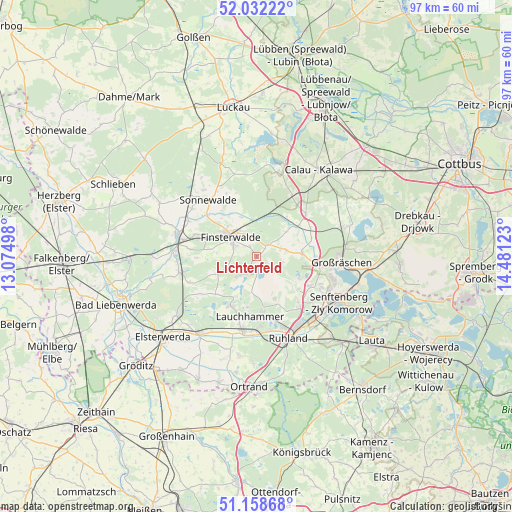 Lichterfeld on map