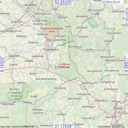 Lichtenau on map