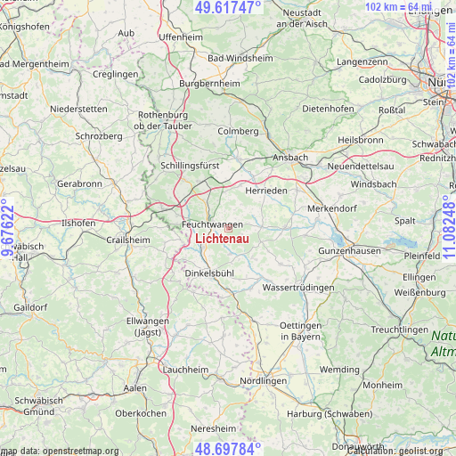 Lichtenau on map