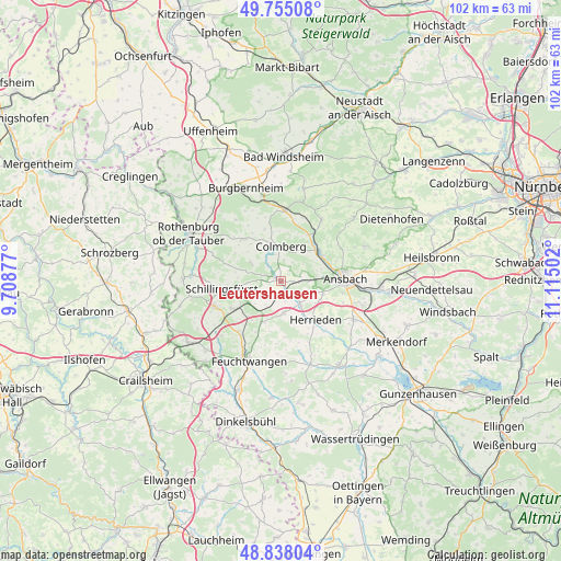 Leutershausen on map