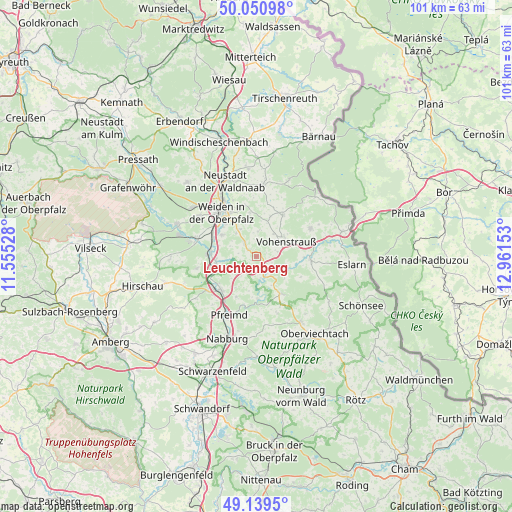 Leuchtenberg on map