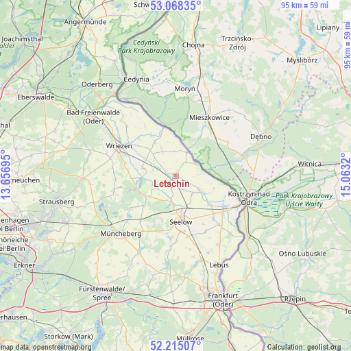 Letschin on map