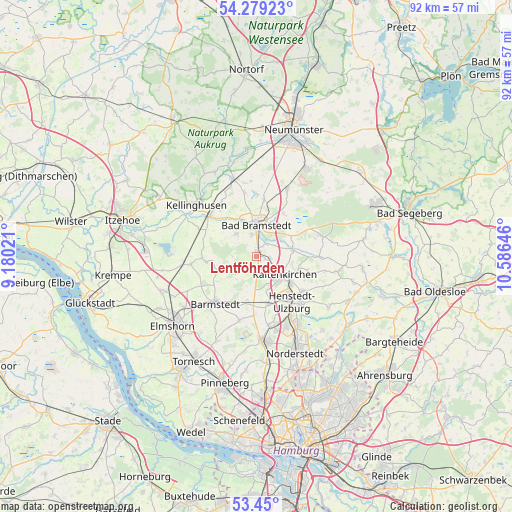 Lentföhrden on map