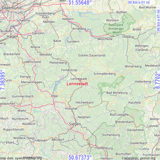 Lennestadt on map