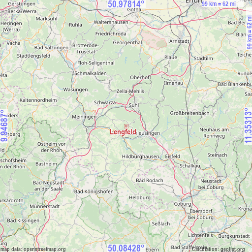 Lengfeld on map