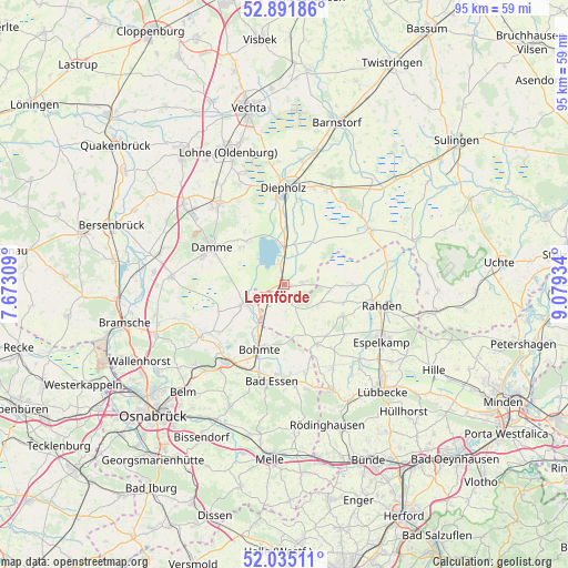 Lemförde on map