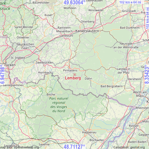 Lemberg on map