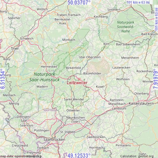Leitzweiler on map