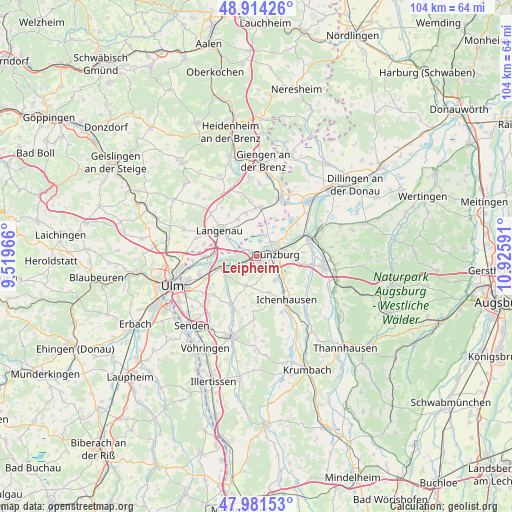 Leipheim on map