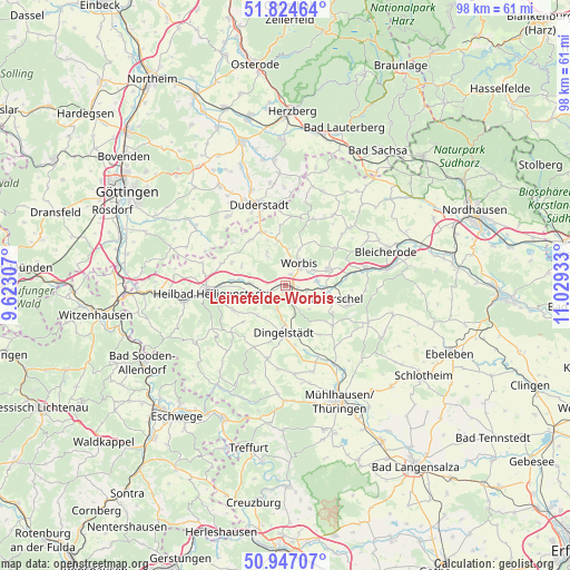 Leinefelde-Worbis on map