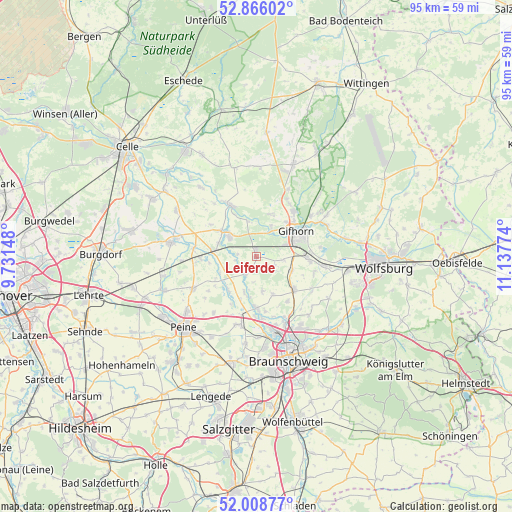 Leiferde on map