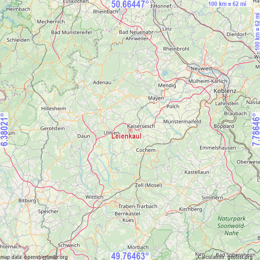 Leienkaul on map