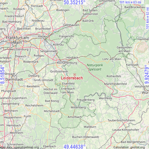 Leidersbach on map