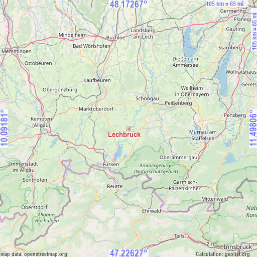 Lechbruck on map