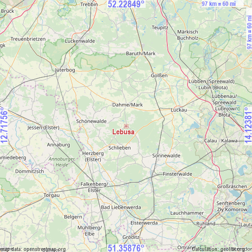 Lebusa on map