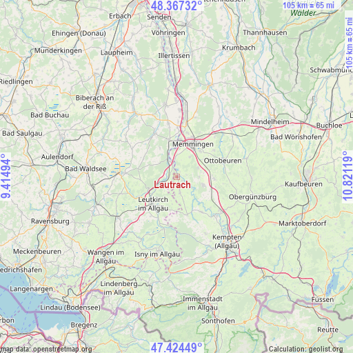 Lautrach on map