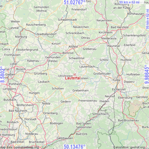 Lautertal on map