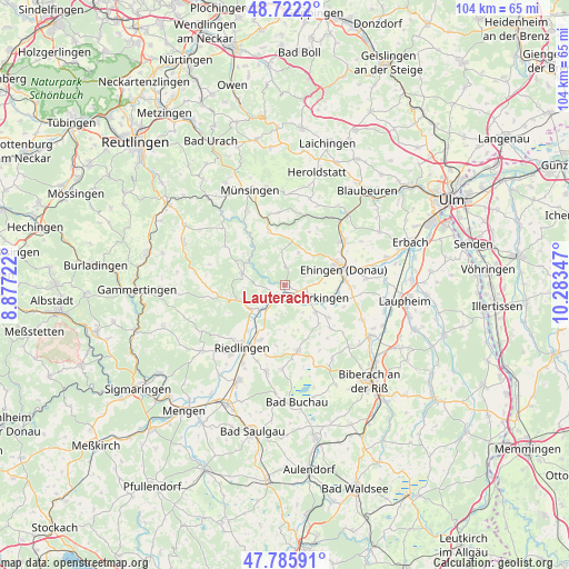 Lauterach on map