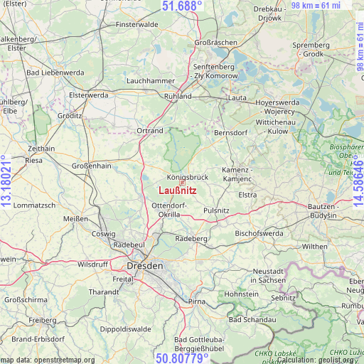 Laußnitz on map