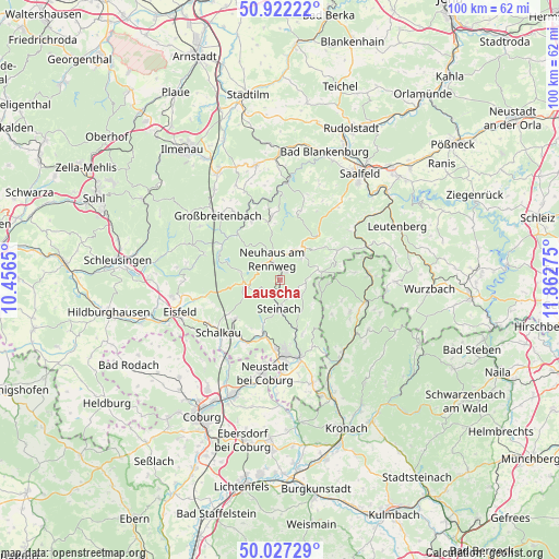 Lauscha on map