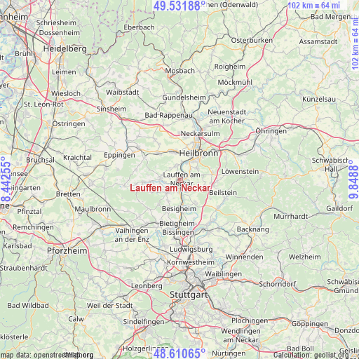 Lauffen am Neckar on map