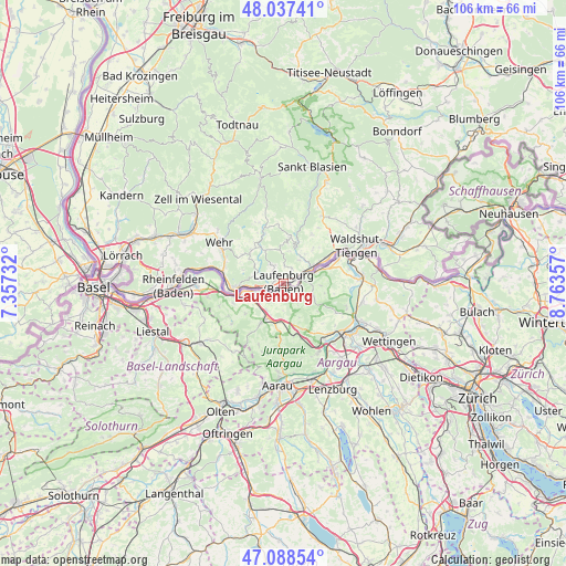 Laufenburg on map