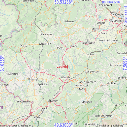 Laufeld on map