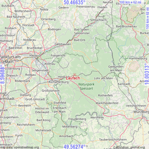 Laufach on map