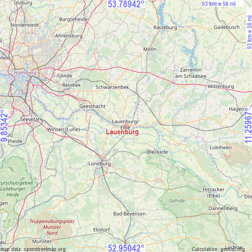 Lauenburg on map