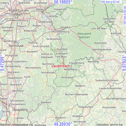Laudenbach on map