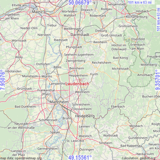 Laudenbach on map