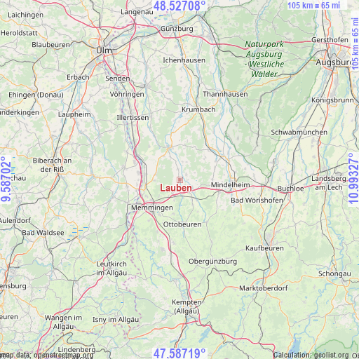 Lauben on map