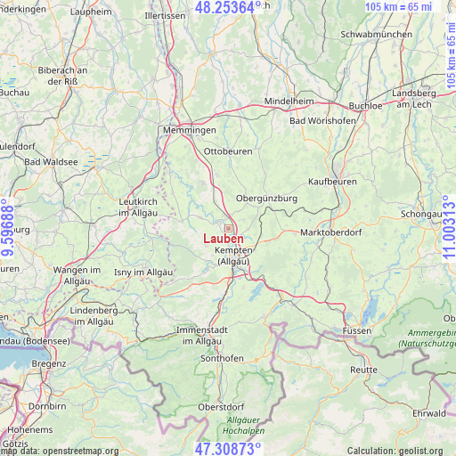 Lauben on map