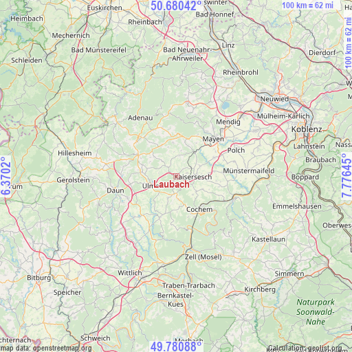 Laubach on map