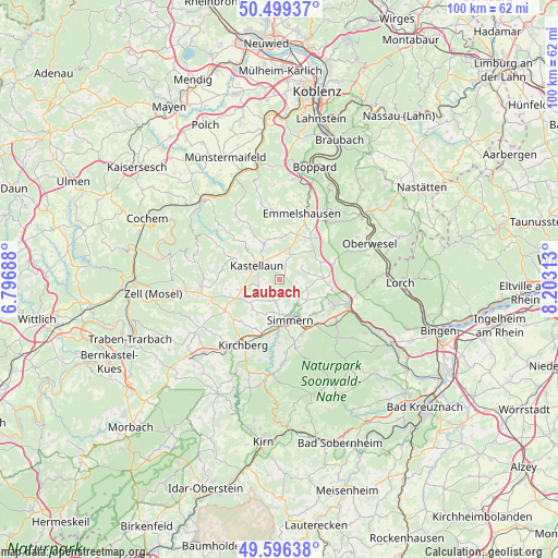 Laubach on map