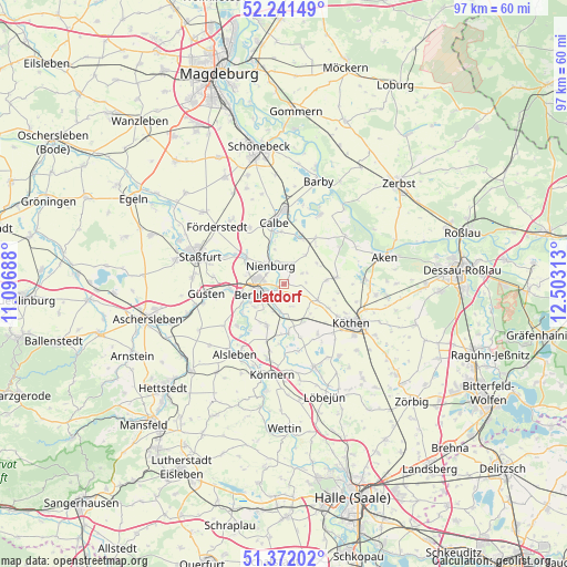 Latdorf on map