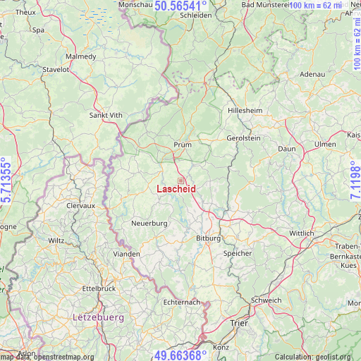 Lascheid on map